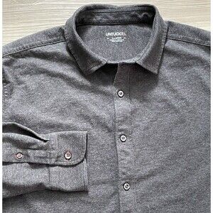 UNTUCKit Mens Size XL Heather Gray Cotton Luxe Tee Long Sleeve Button Down Shirt